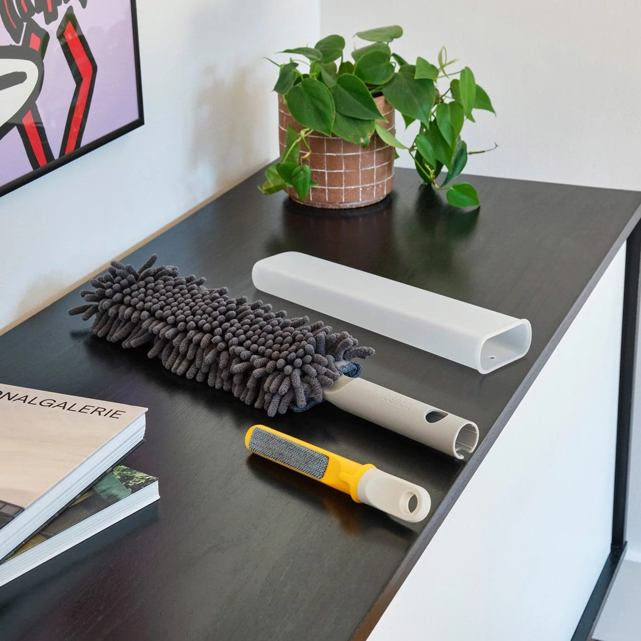 Joseph Joseph Grey Duster With Cover - 3-in-1 Duster with Storage Sheath Sterling Home 2