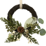 Wreath With White Berry And Pinecone 10CM