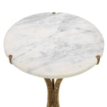 Eichholtz Emmeline Side Table White Marble / Vintage Brass Finish - Side Table White Marble / Vintage Brass Finish Side Tables Sterling Home 6