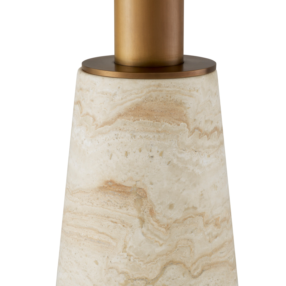 Eichholtz Genova Round Dining Table Travertine Brushed Brass Finish - Round Dining Table Travertine Brushed Brass Finish Dining Tables Sterling Home 6