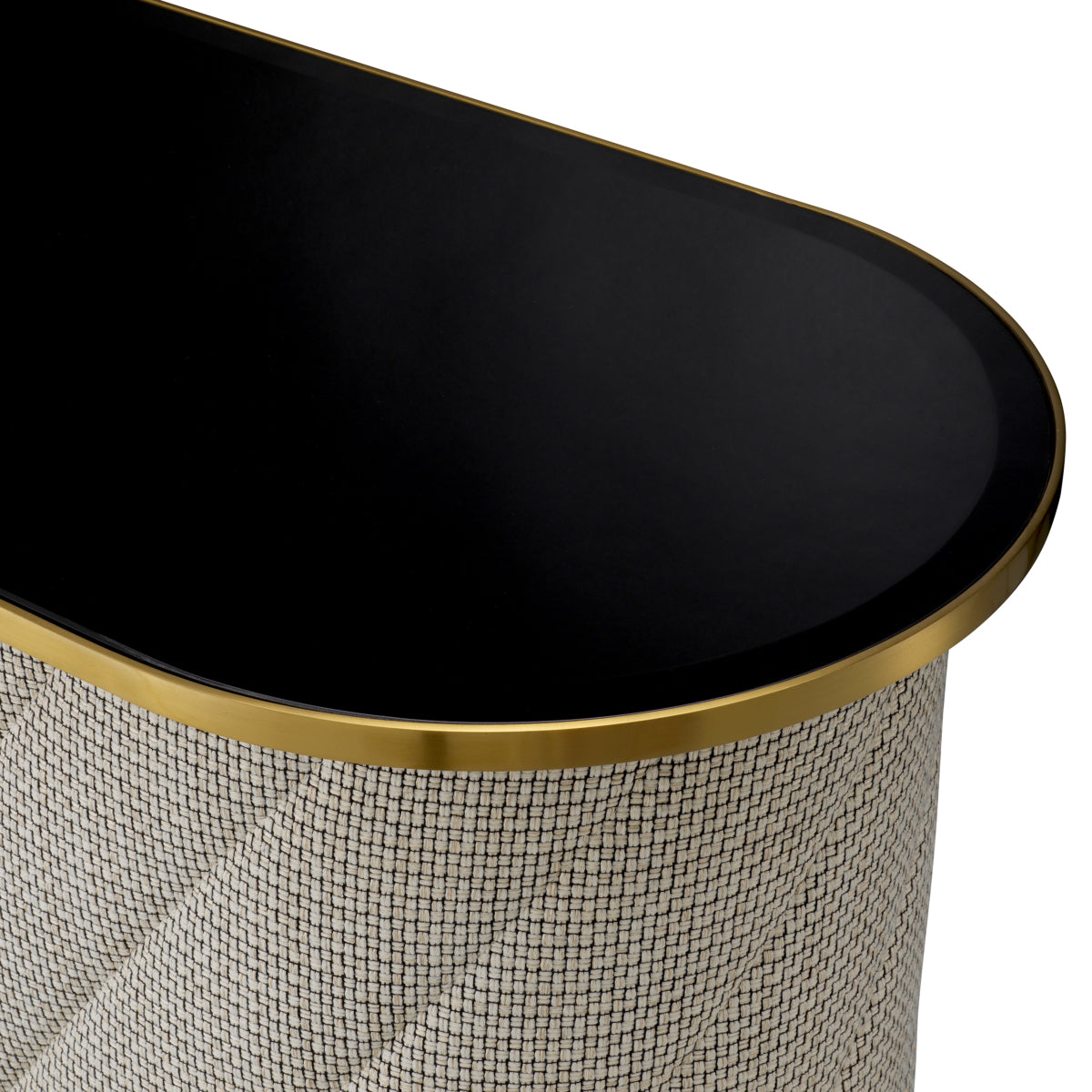 Eichholtz Matthew Bar Forrester Off-White Black Beveled Glass Brushed Brass Finish - Bar Forrester Off-White Black Beveled Glass Brushed Brass Finish Tables Sterling Home 6