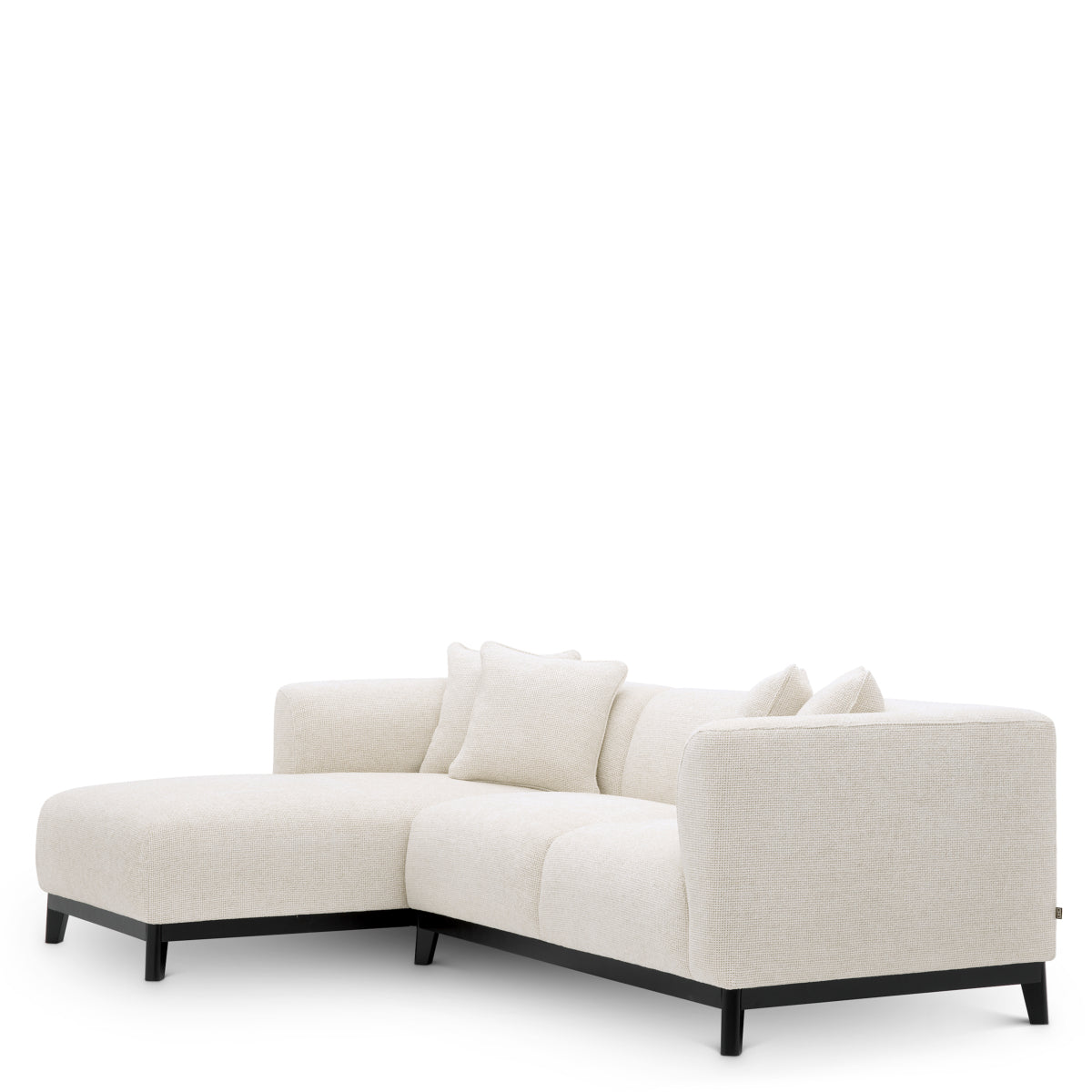Eichholtz Corso 2 Seater Chaise Left Lyssa Off-White Black Base - 2 Seater Chaise Left Lyssa Off-White Chaise Sofas Sterling Home 6