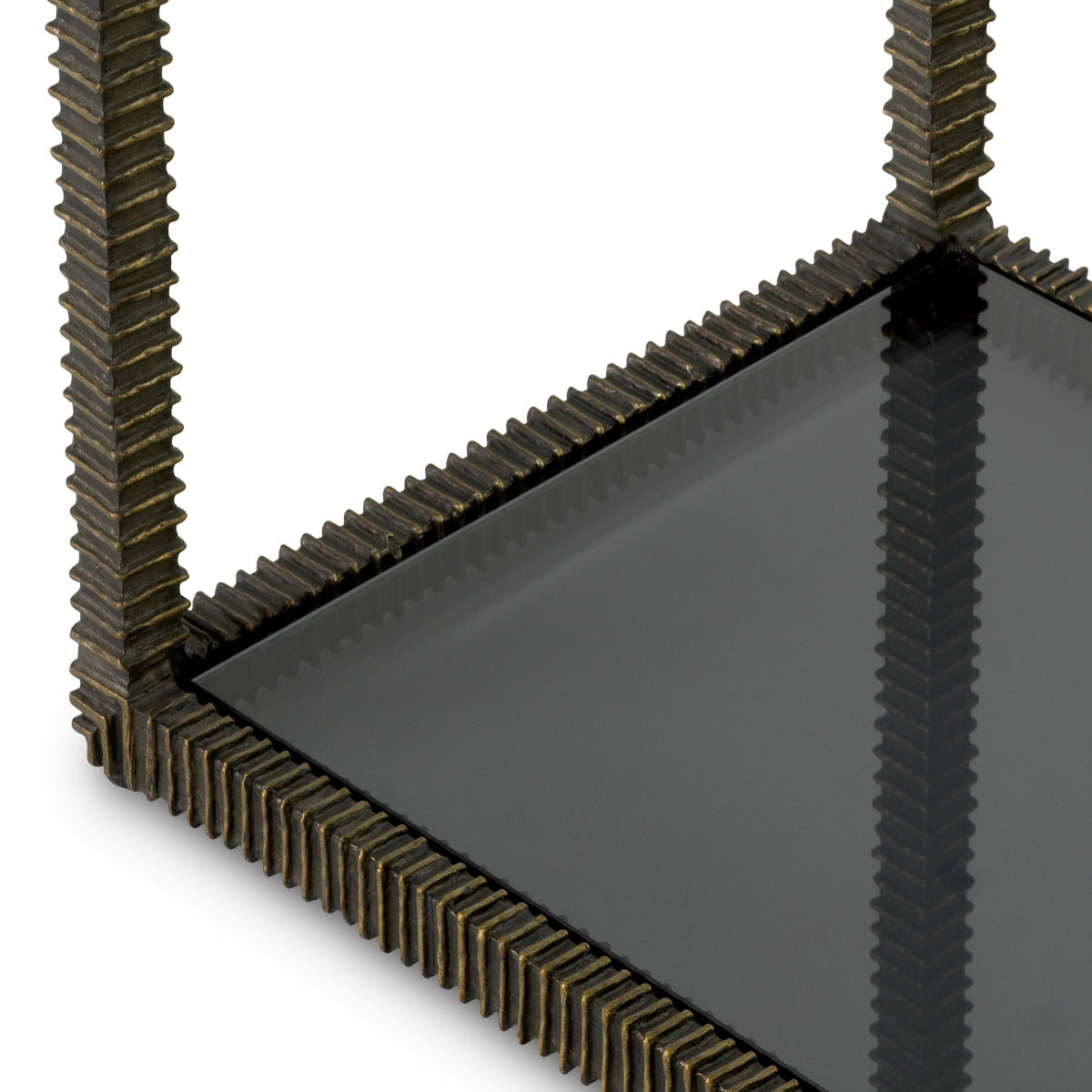 Eichholtz Bethesda Console Table Bronze Highlight Finish Clear Glass and Smoke Glass - Console Table Bronze Highlight Finish Side Tables Sterling Home 6