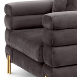 Eichholtz York Armchair Savona Grey Velvet Brushed Brass Legs - Armchair Savona Grey Velvet Armchairs Sterling Home 6