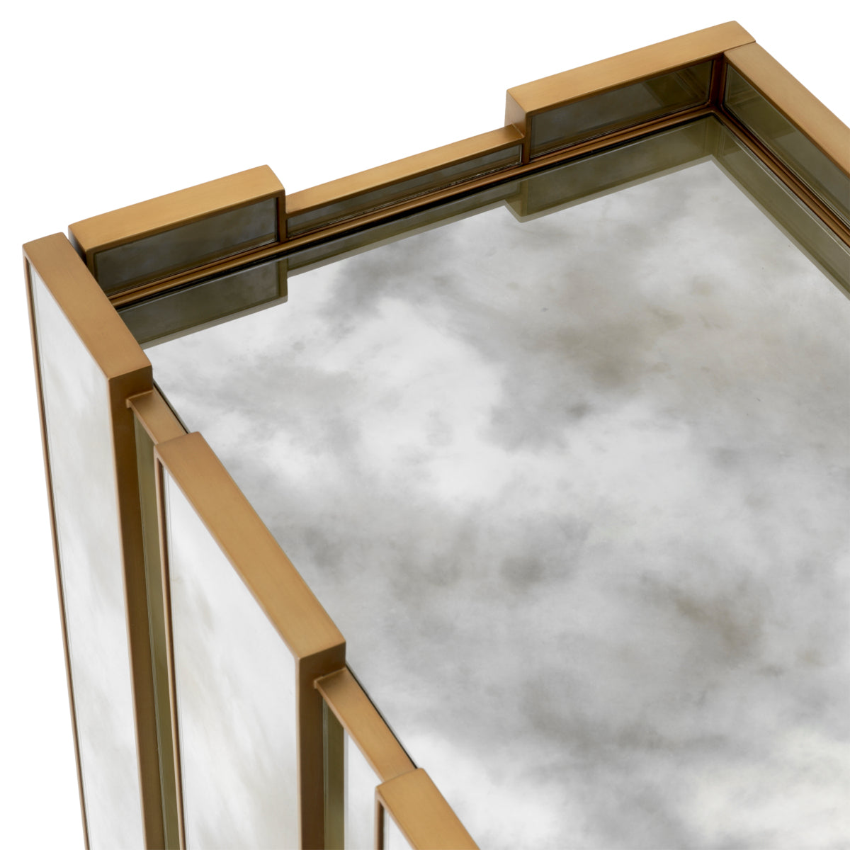Eichholtz Nottingham Dresser Brushed Brass And Antique Mirror Glass - Dresser Brushed Brass Finish Antique Mirror Glass Storage Sterling Home 6