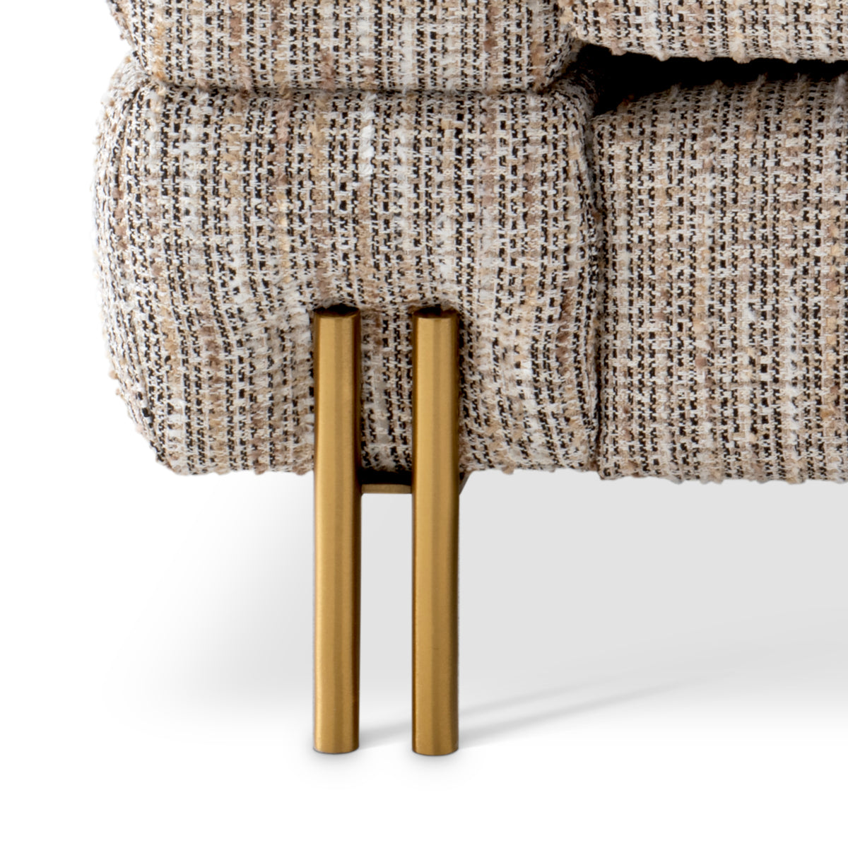 Eichholtz York Armchair Mademoiselle Beige Brushed Brass Legs - Armchair Mademoiselle Beige Armchairs Sterling Home 6