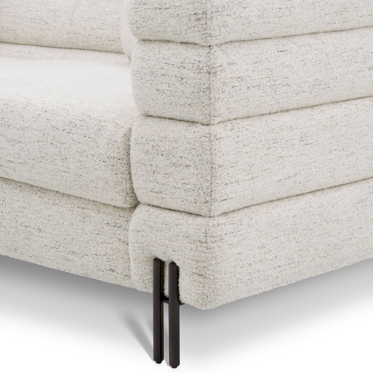 Eichholtz York 3 Seater Sofa Seashell Off-White Bronze Finish - 3 Seater Sofa Seashell Off-White Armchairs Sterling Home 6