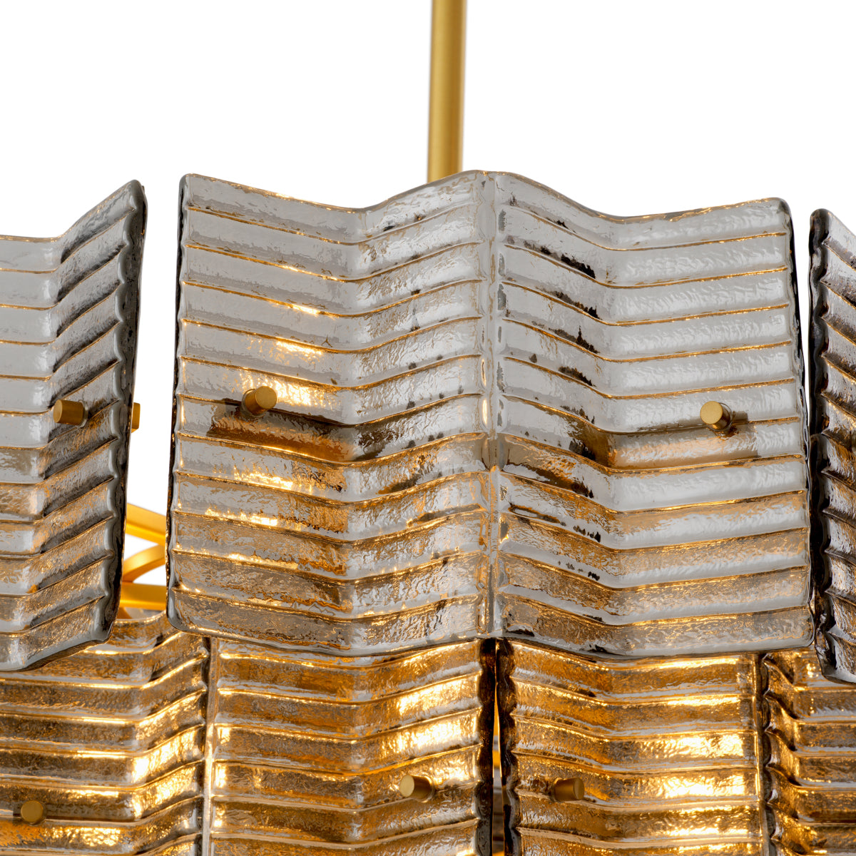 Eichholtz Silvano Chandelier Smoke and Frosted Glass Antique Brass Finish - Chandelier Silvano Accessories Sterling Home 6