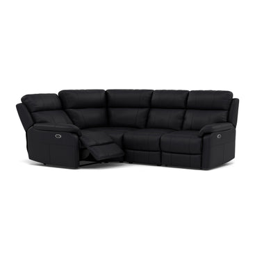 Fara Small Corner Recliner Sofa - Combination 4 1 Corner 2 with 2 Power Recliners Cat 25S - Left Hand Facing - Power Recliner with USB Sterling Home 15 NCS-023C BLACK