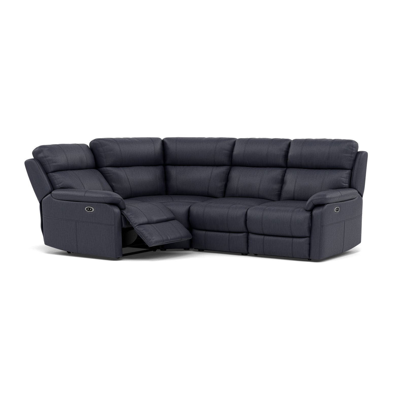 Fara Small Corner Recliner Sofa - Combination 4 1 Corner 2 with 2 Power Recliners Cat 25S - Left Hand Facing - Power Recliner with USB Sterling Home 17 NCS-036C NAVY BLUE