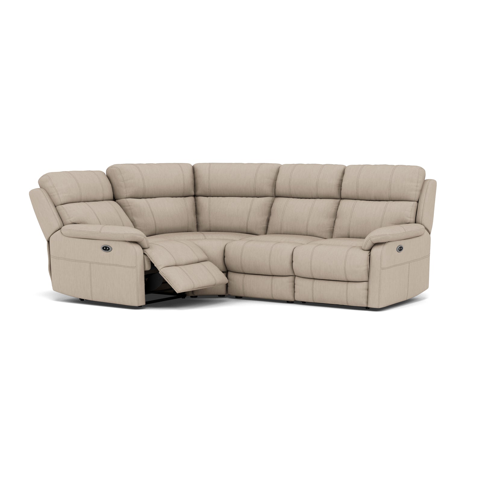 Fara Small Corner Recliner Sofa - Combination 4 1 Corner 2 with 2 Power Recliners Cat 25S - Left Hand Facing - Power Recliner with USB Sterling Home 12 NCS-039C PEBBLE