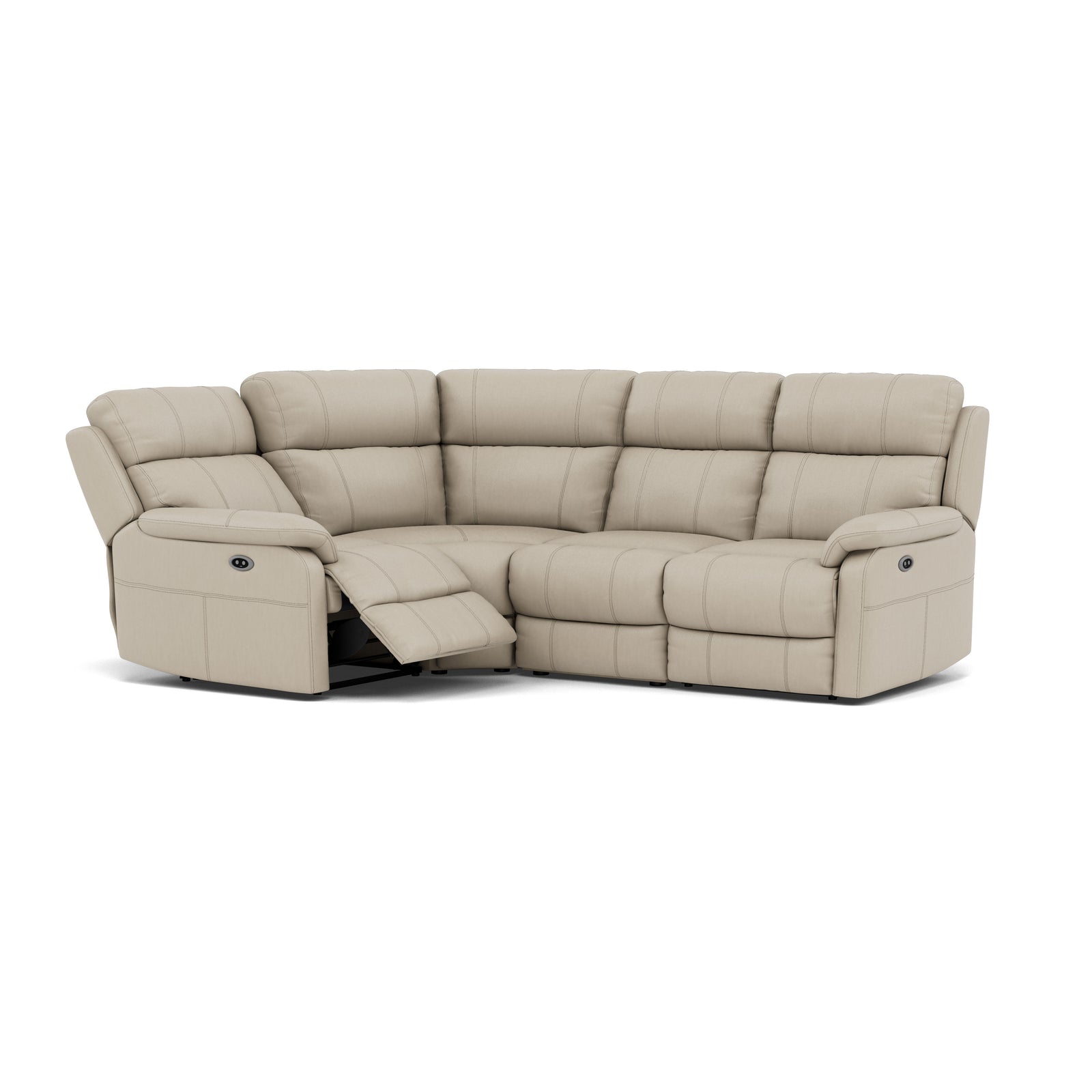 Fara Small Corner Recliner Sofa - Combination 4 1 Corner 2 with 2 Power Recliners Cat 25S - Left Hand Facing - Power Recliner with USB Sterling Home 7 NCS-041E SILVER GREY