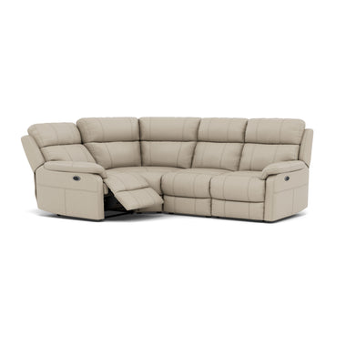 Fara Small Corner Recliner Sofa - Combination 4 1 Corner 2 with 2 Power Recliners Cat 25S - Left Hand Facing - Power Recliner with USB Sterling Home 7 NCS-041E SILVER GREY
