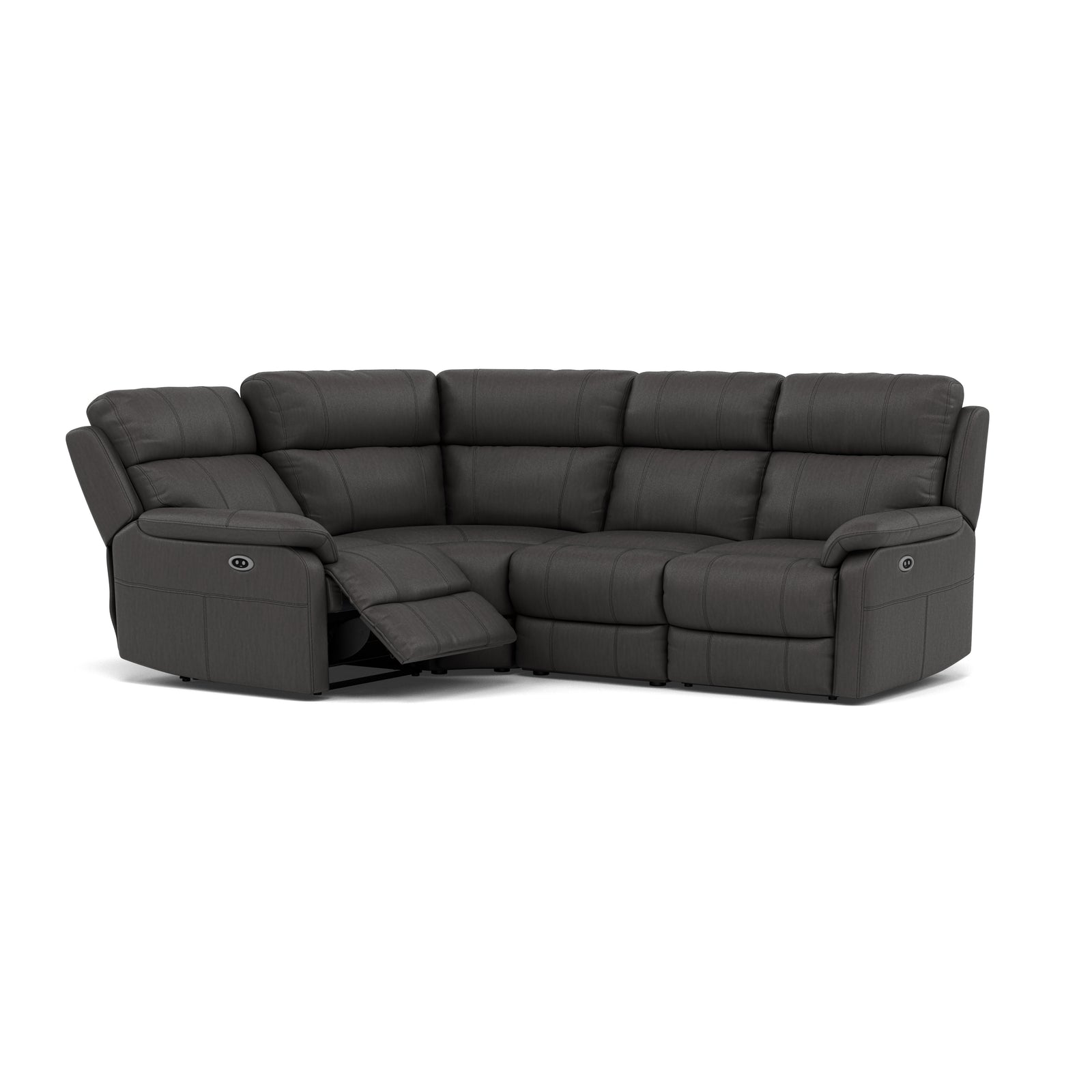 Fara Small Corner Recliner Sofa - Combination 4 1 Corner 2 with 2 Power Recliners Cat 25S - Left Hand Facing - Power Recliner with USB Sterling Home 11 NCS-180E SLATE GREY