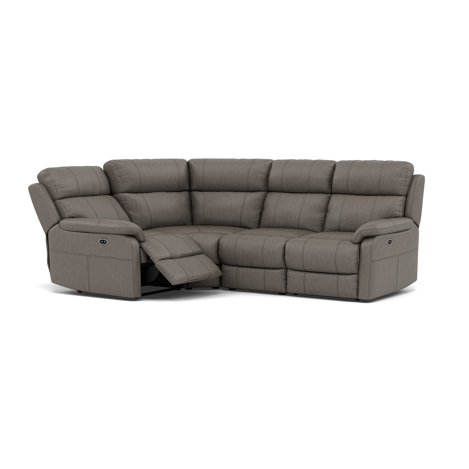 Fara Small Corner Recliner Sofa - Combination 4 1 Corner 2 with 2 Power Recliners Cat 25S - Left Hand Facing - Power Recliner with USB Sterling Home 14 NCS-232E GRANITE
