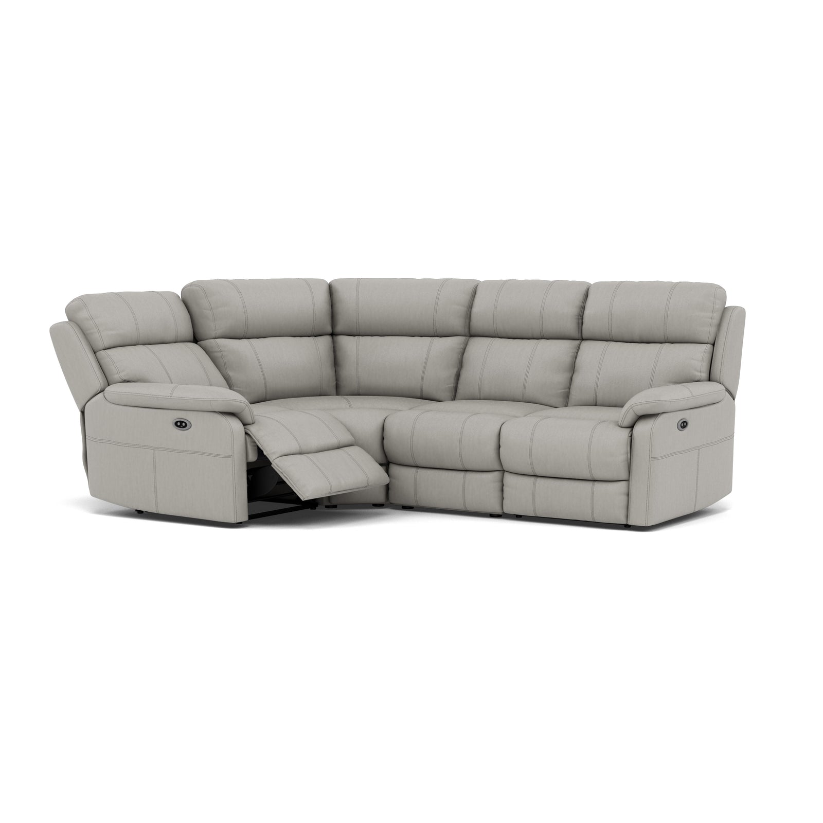 Fara Small Corner Recliner Sofa - Combination 4 1 Corner 2 with 2 Power Recliners Cat 25S - Left Hand Facing - Power Recliner with USB Sterling Home 8 NCS-251E GREY