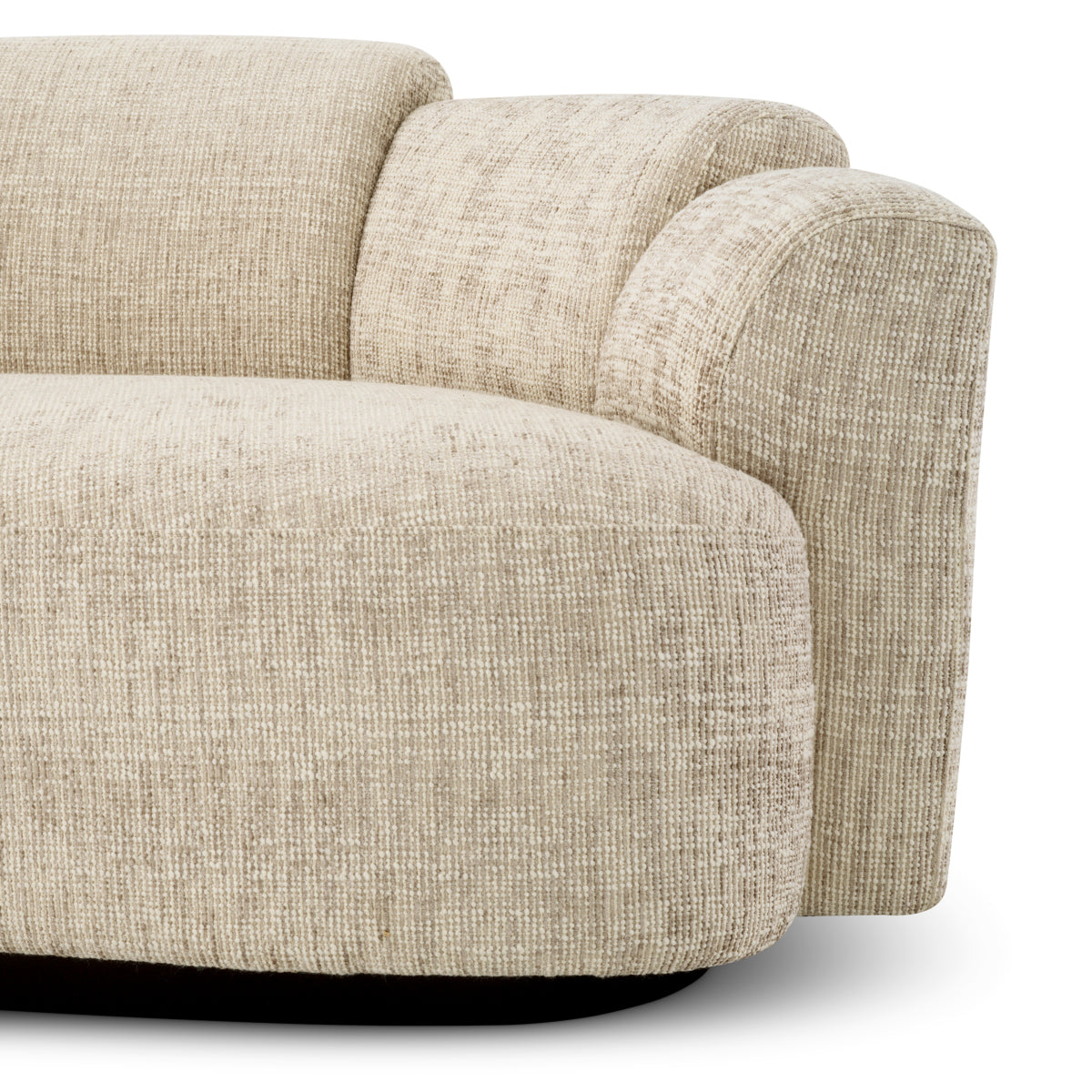 Eichholtz Marbella Large Sofa Creststone Beige Black Wooden Base - Large Sofa Creststone Beige 3 Seater Sofas Sterling Home 6