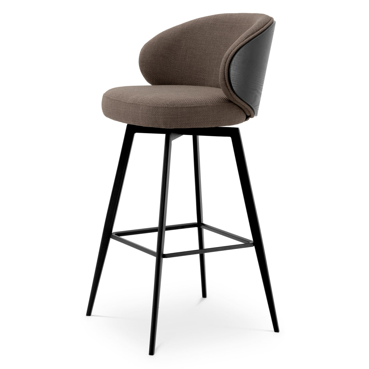 Eichholtz Camerota Swivel Bar Stool Scalea Grey Black Wooden Back - Swivel Bar Stool Scalea Grey Black Wooden Back Dining Chairs Sterling Home 6