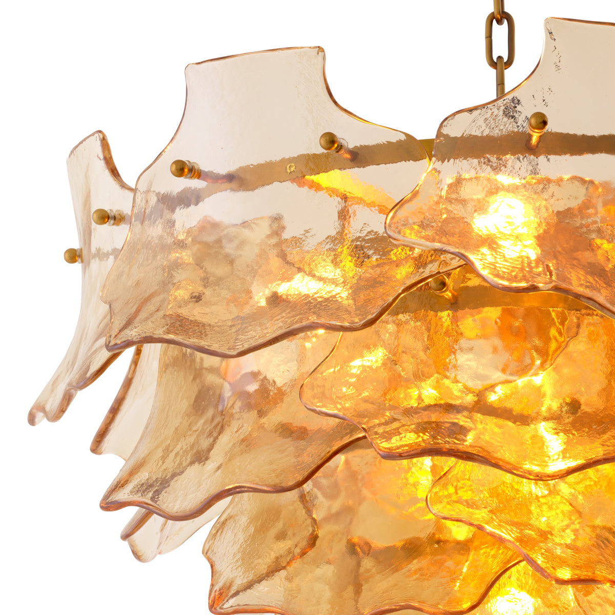 Eichholtz Clarendon Chandelier Antique Brass And Champagne Coloured Glass - Chandelier Clarendon Accessories Sterling Home 6