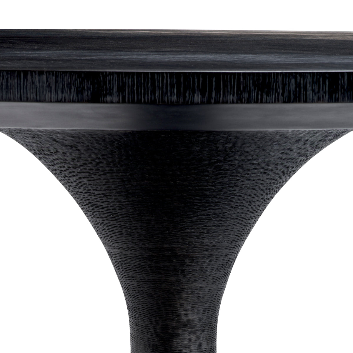 Eichholtz Melchior Round Dining Table Charcoal Oak Veneer / Bronze Finish - Round Dining Table Charcoal Oak Veneer / Bronze Finish Dining Tables Sterling Home 6