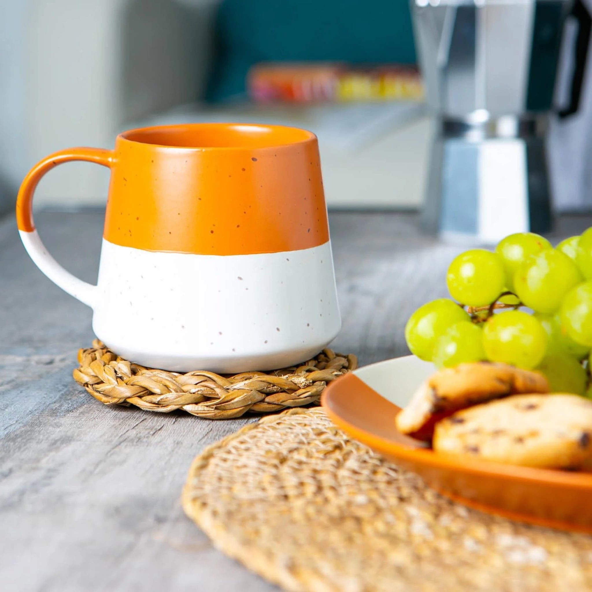 Flecked Two Tone Orange Mug - Two Tone Flecked Belly Orange Mug Sterling Home 2
