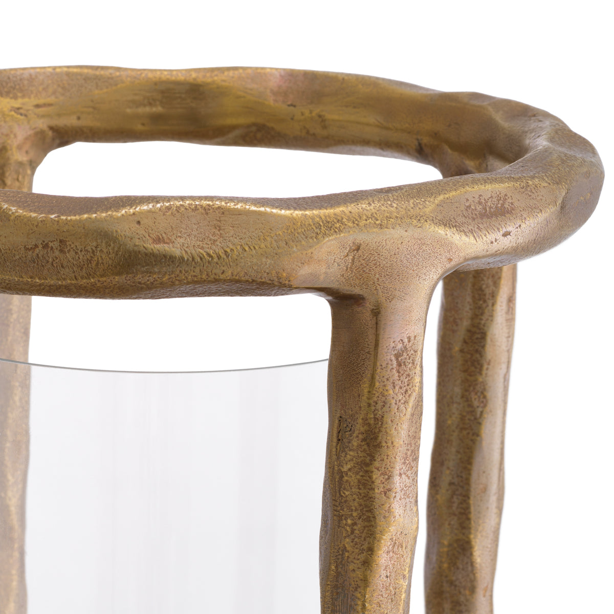 Eichholtz Throne Hurricane Lamp Vintage Brass Finish Clear Glass - Hurricane Throne Vintage Brass Finish Clear Glass Accessories Sterling Home 7