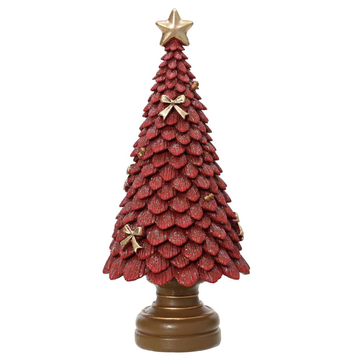 Red Tree With Glitter 23CM - Red Tree With Glitter 23CM Sterling Home 1