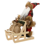 Santa On Wooden Sleigh 35CM - Santa On Wooden Sleigh 35CM Sterling Home 1