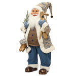 Blue Santa With Skis And Snowflake Hat 45CM - Blue Santa With Skis And Snowflake Hat 45CM Sterling Home 1