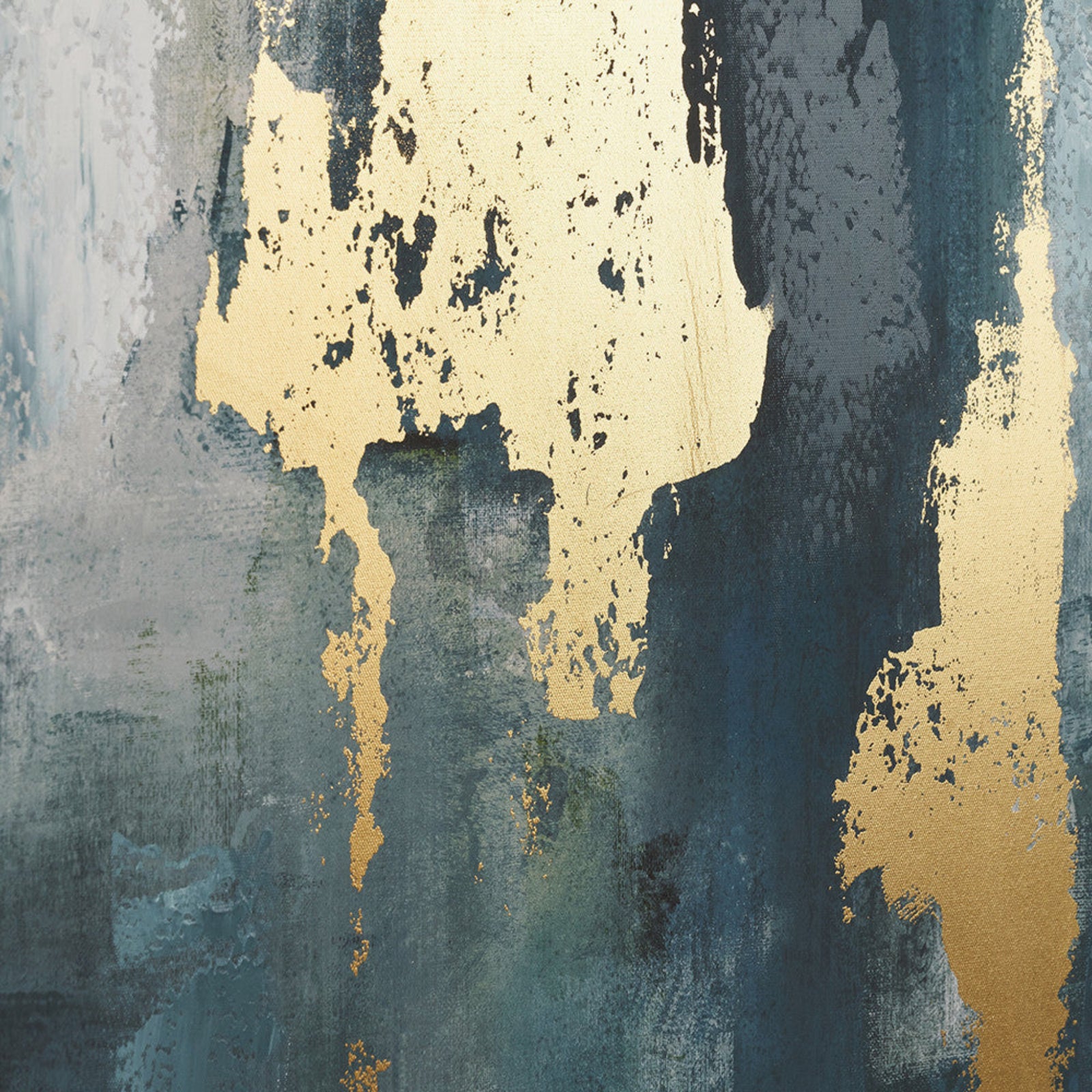 Gold & Blue Tone Abstract Canvas - Gold & Blue Tone Abstract Canvas 90x120CM Sterling Home 4