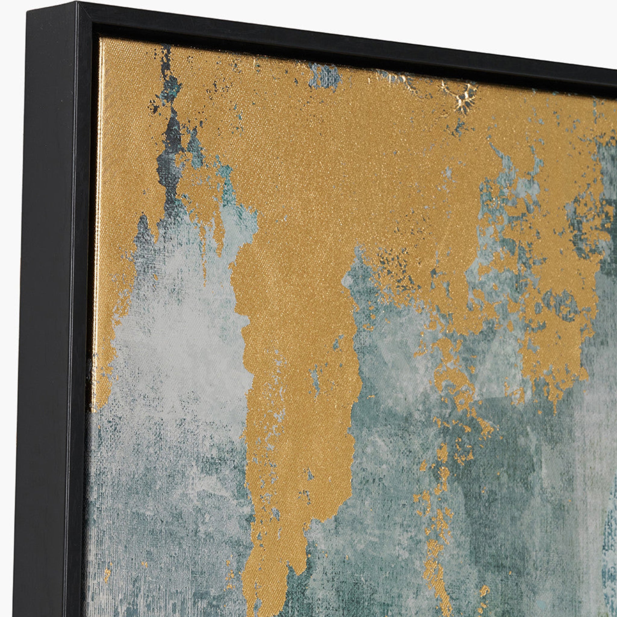 Gold & Blue Tone Abstract Canvas 90x120Cm - Gold & Blue Tone Abstract Canvas 90x120Cm Sterling Home 3