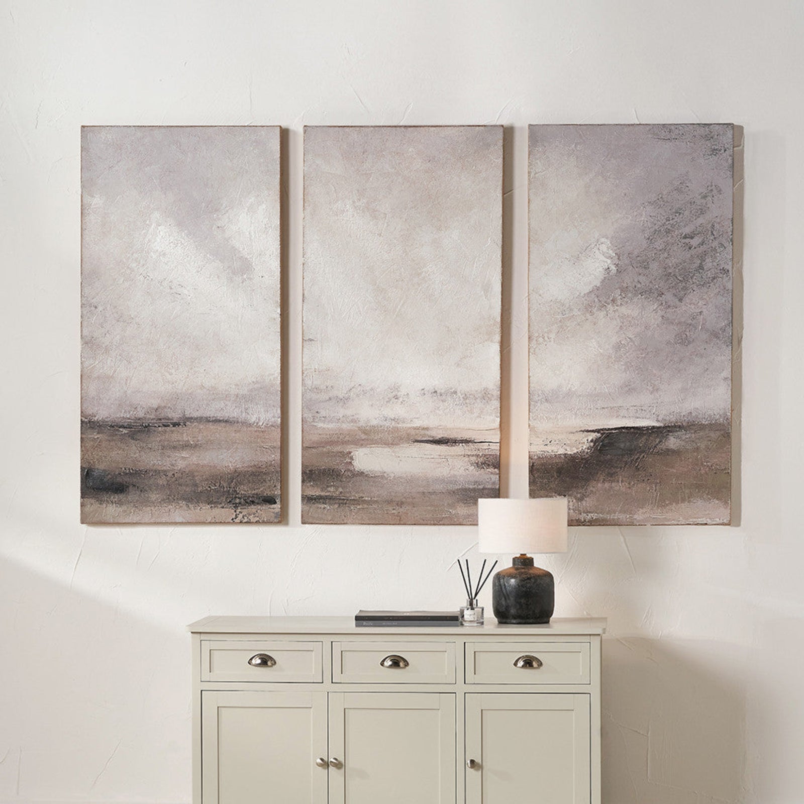 Set Of 3 Abstract Landscape Canvases - S/3 Abstract Landscape Canvases 60x120CM Sterling Home 1