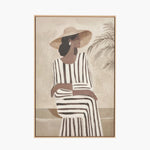 Striped Dress Lady Design Canvas with Natural Frame Sterling Home 3