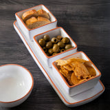 Calisto Set of 3 Dip Bowls with Tray in White