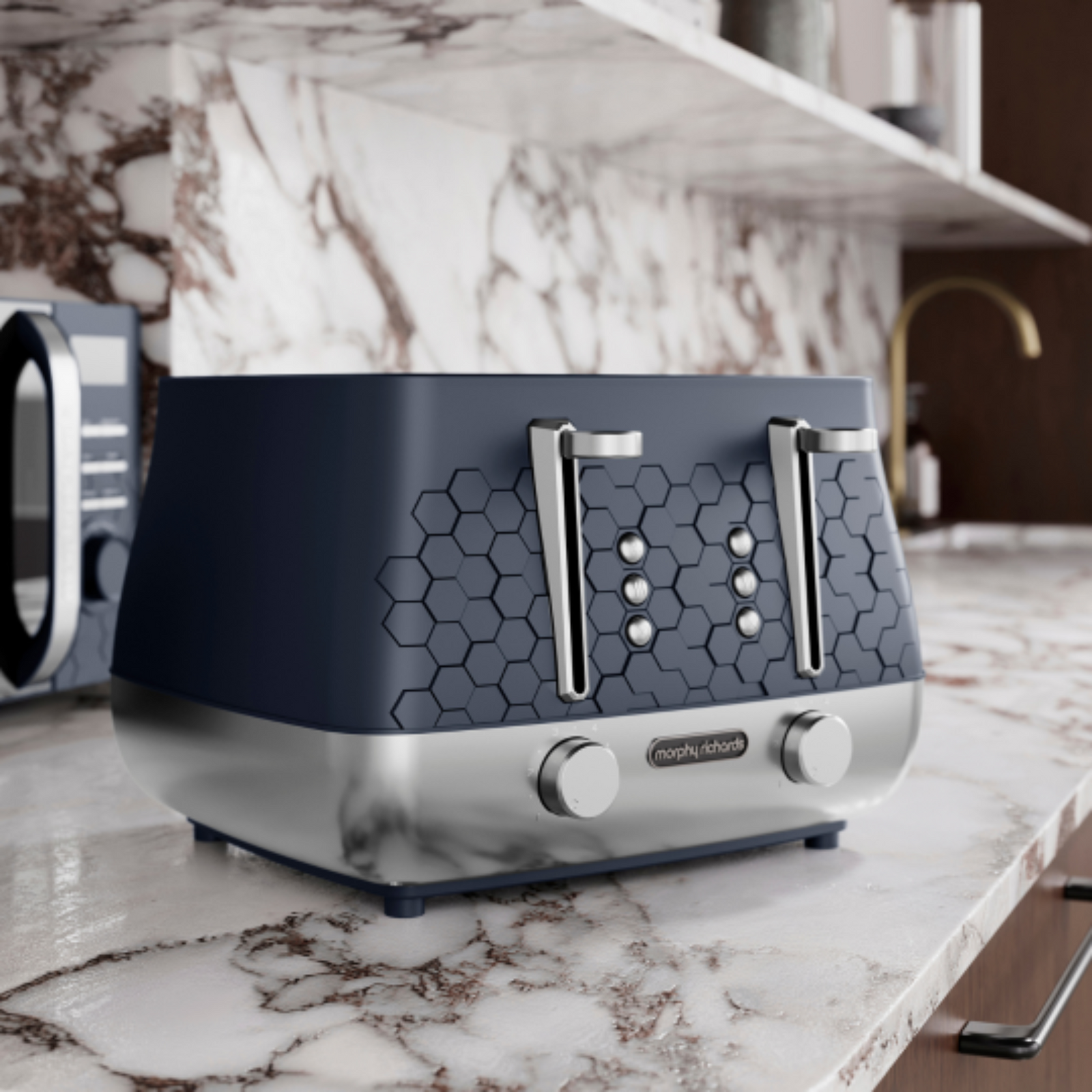 Morphy Richards Cassini 4 Slice Toaster Blue - Cassini 4 Slice Toaster Blue Sterling Home 1