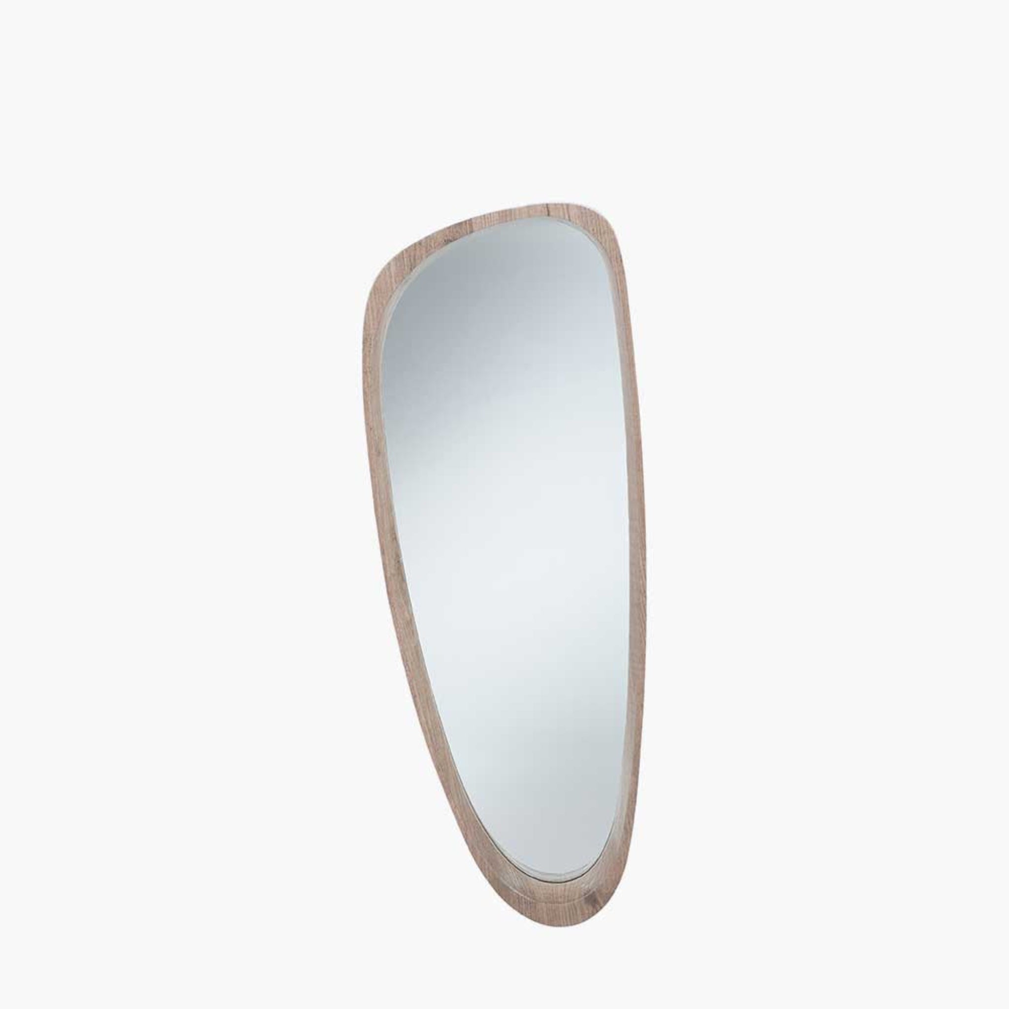 Natural Wood Teardrop Shaped Wall Mirror 33x90Cm - Natural Wood Teardrop Shaped Wall Mirror 33x90Cm Sterling Home 2