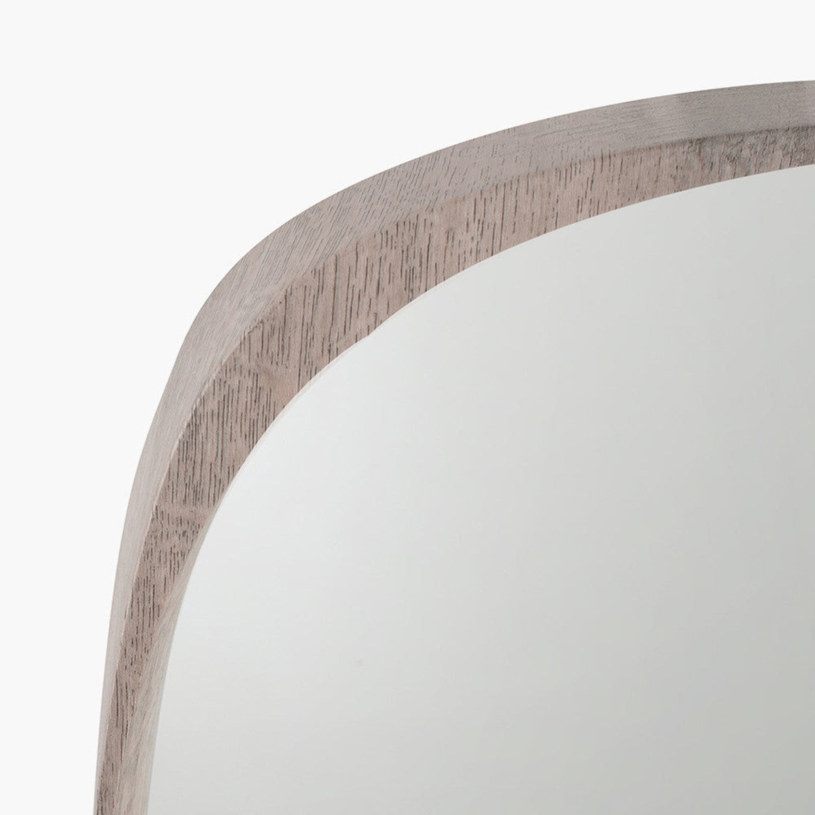 Grey Oak Wood Teardrop Shaped Wall Mirror - DISC Grey Oak Wood Teardrop Shaped Wall Mirror 33x90CM Sterling Home 3