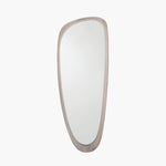 Grey Oak Wood Teardrop Shaped Wall Mirror 33x90Cm Sterling Home 1