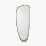 Grey Oak Wood Teardrop Shaped Wall Mirror