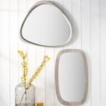 Grey Oak Wood Curved Wall Mirror 67x58Cm - Grey Oak Wood Curved Wall Mirror 67x58Cm Sterling Home 1