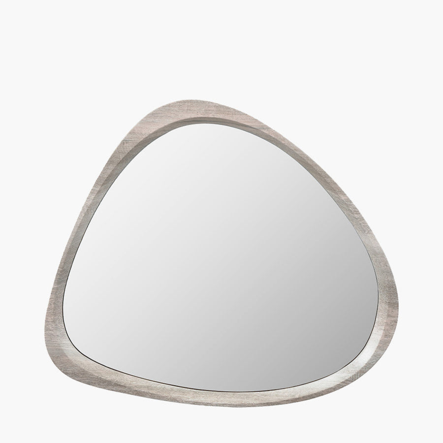 Grey Oak Wood Curved Wall Mirror 67x58Cm - Grey Oak Wood Curved Wall Mirror 67x58Cm Sterling Home 2