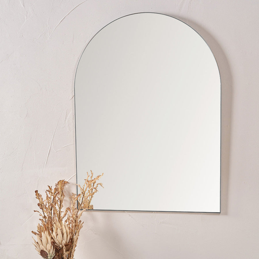 Brushed Silver Tall Arch Wall Mirror 90x120Cm - Brushed Silver Tall Arch Wall Mirror 90x120Cm Sterling Home 1