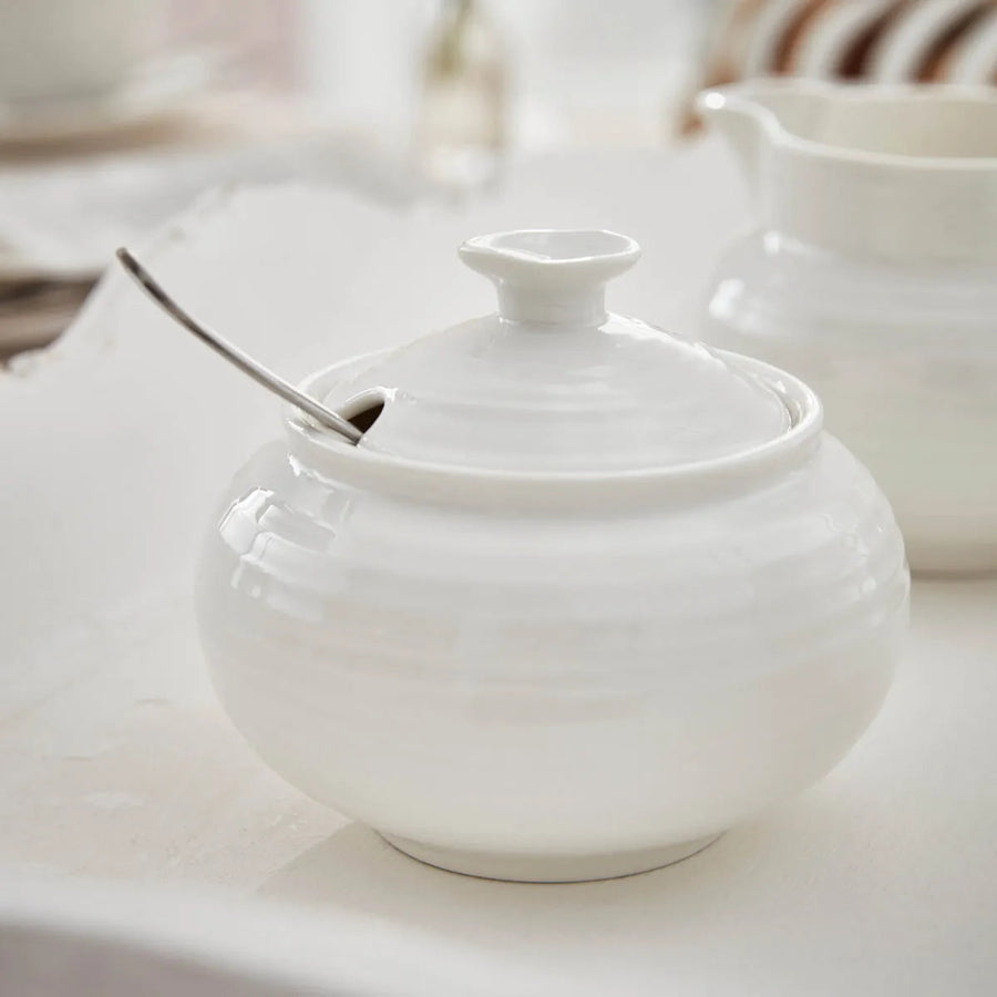 Sophie Conran White Sugar Dish - SC White Covered Sugar Dish Sterling Home 1