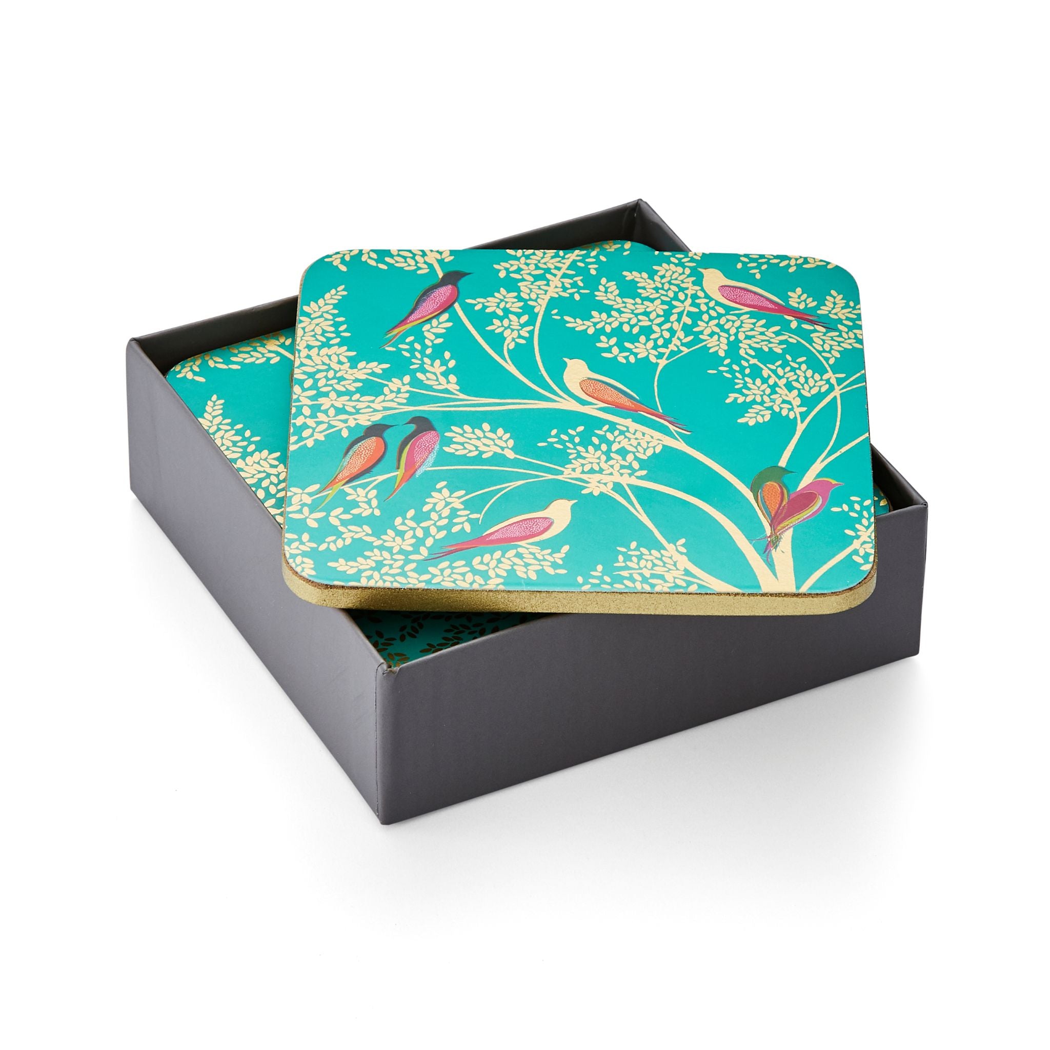 Sara Miller Chelsea Set Of 6 Green Coasters - SM Chelsea Green Coaster Set of 6 Sterling Home 2