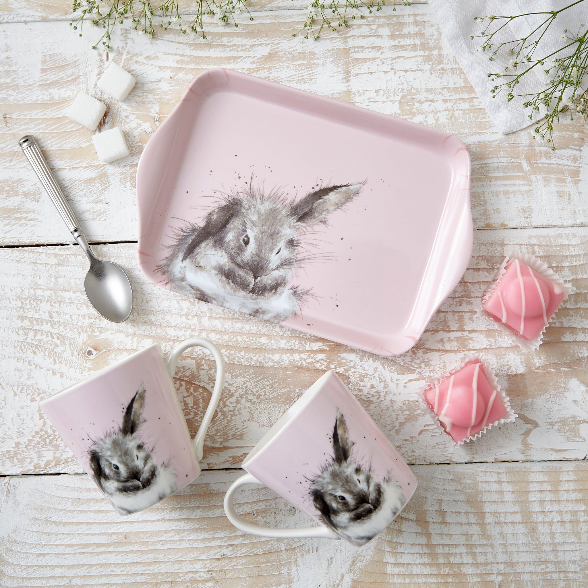 Wrendale Rabbit Mug & Tray Set
