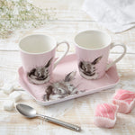 Wrendale Rabbit Mug & Tray Set