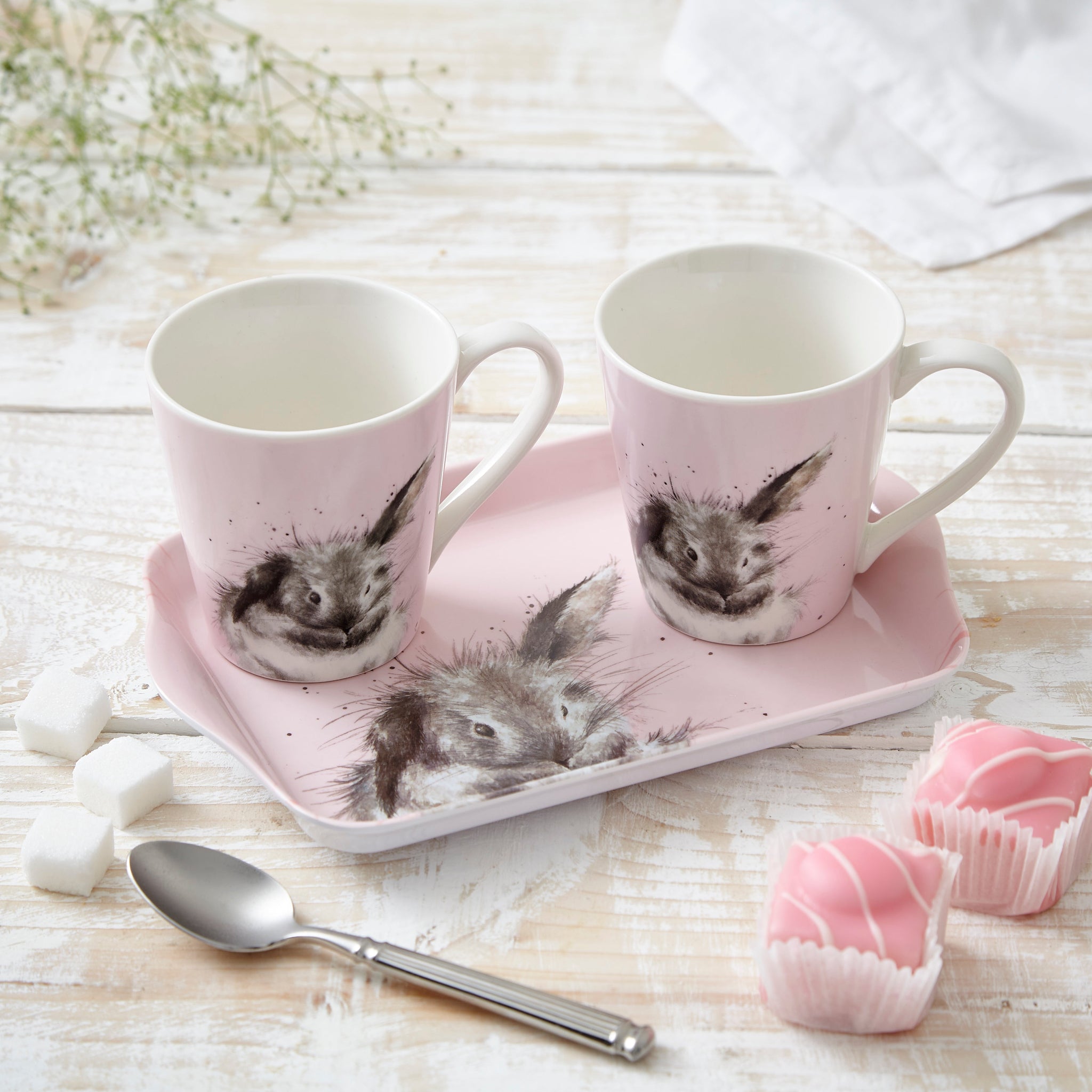 Wrendale Rabbit Mug & Tray Set