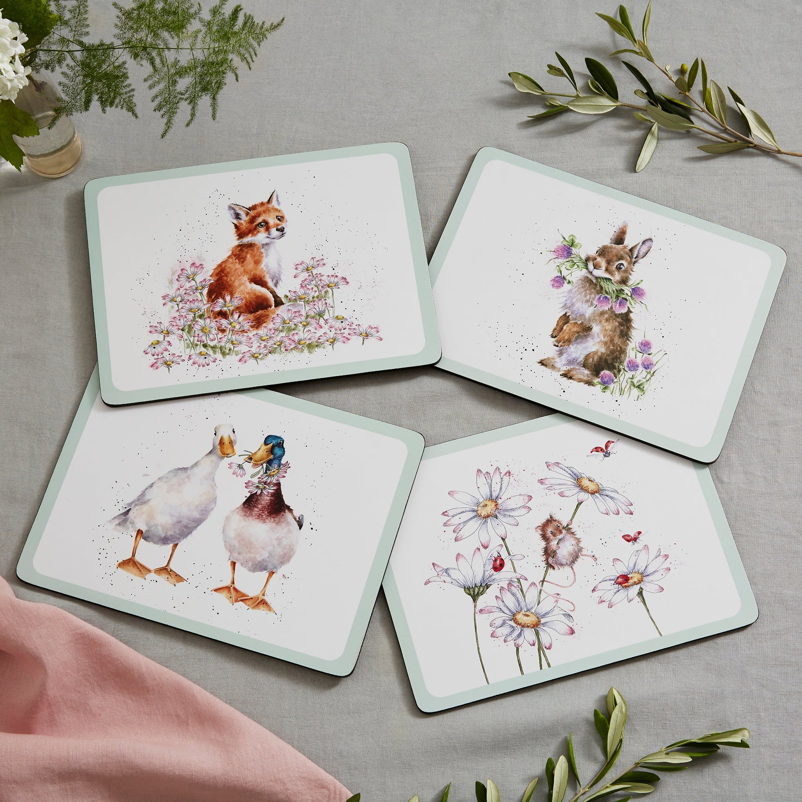 Wrendale Wildflower Placemats 4Pk - Wrendale Wildflower Placemats 4Pk Sterling Home 2