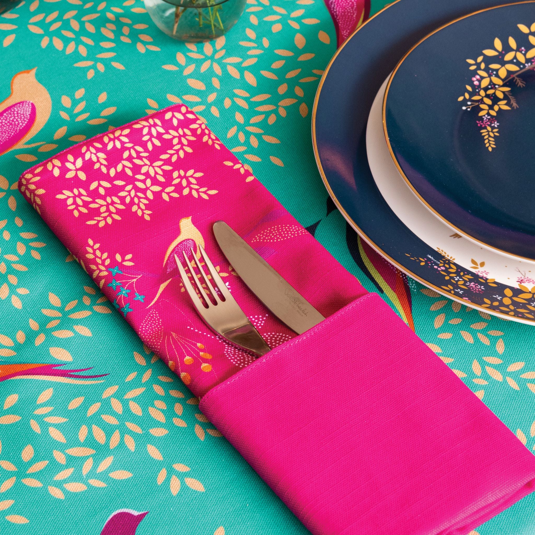 Sara Miller Chelsea Set Of 2 Pink Napkins - SM Chelsea Napkins Pink Set of 2 Sterling Home 3