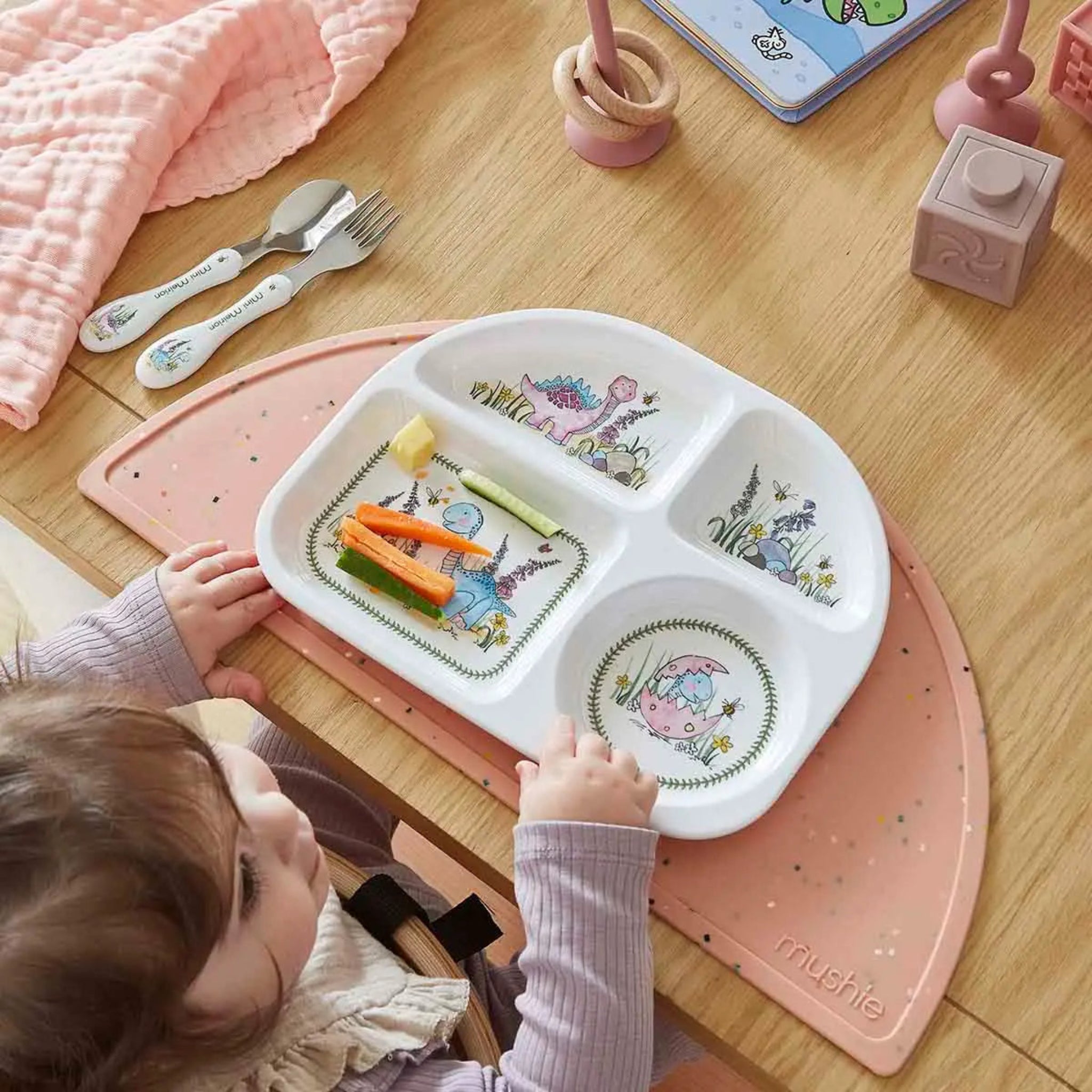 Mini Merion Dino Divided Plate - MM Dino Divided Plate Sterling Home 1